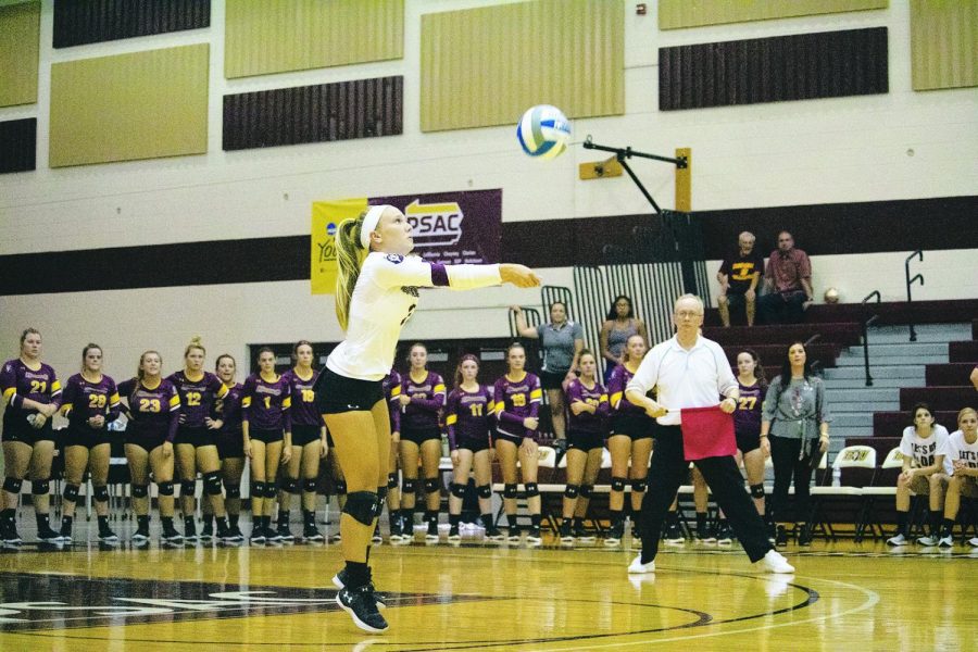 Alyssa Cianciulli (pictured above) set a new school record in digs in the Huskies win over Felician this past Friday. 