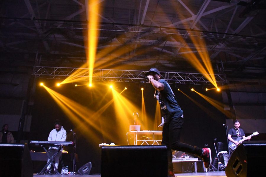 Rapper Tory Lanez during Sunday’s concert at the Nelson Field House.  