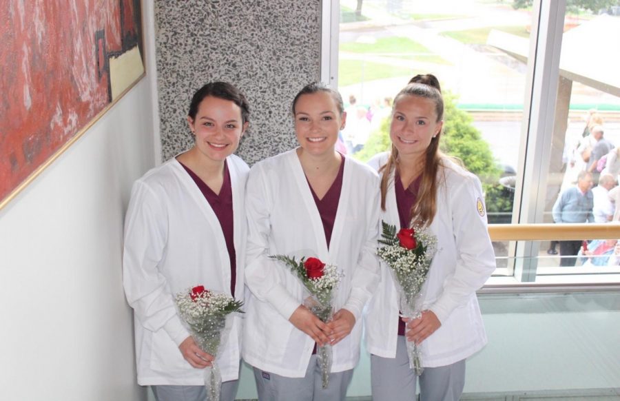 Junior nursing majors, Katherine Ammann (left), Rebecca Sigman, and Morgan Kreider.