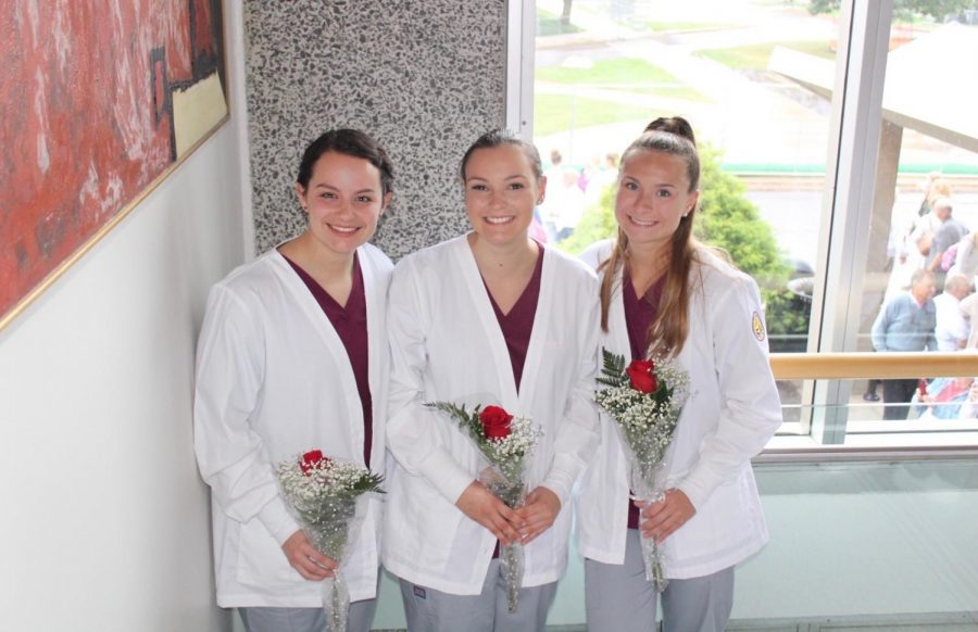 Junior+nursing+majors%2C+Katherine+Ammann+%28left%29%2C+Rebecca+Sigman%2C+and+Morgan+Kreider.