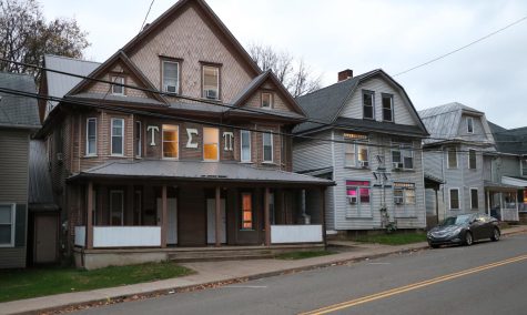 Photo from Eliza Nevis, the Voice Pictured above are the fraternity (Τ Σ Π) and soroity (Σ Σ Σ) houses on Lightstreet Road in Bloomsburg