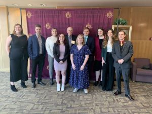 Members of the BU Radio Club (WHSK 91.1FM) and Kerby Confer at the Scholarship Dinner in 2022. These students featured are recipients of the Kerby Confer Scholarship. Photo by Marillen Castle. 
