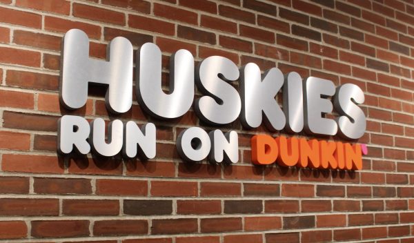 New and improved Dunkin sign below in Scranton Commons. Photo by Carly Busfield. 