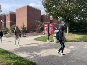 New Commonwealth University signs around campus.