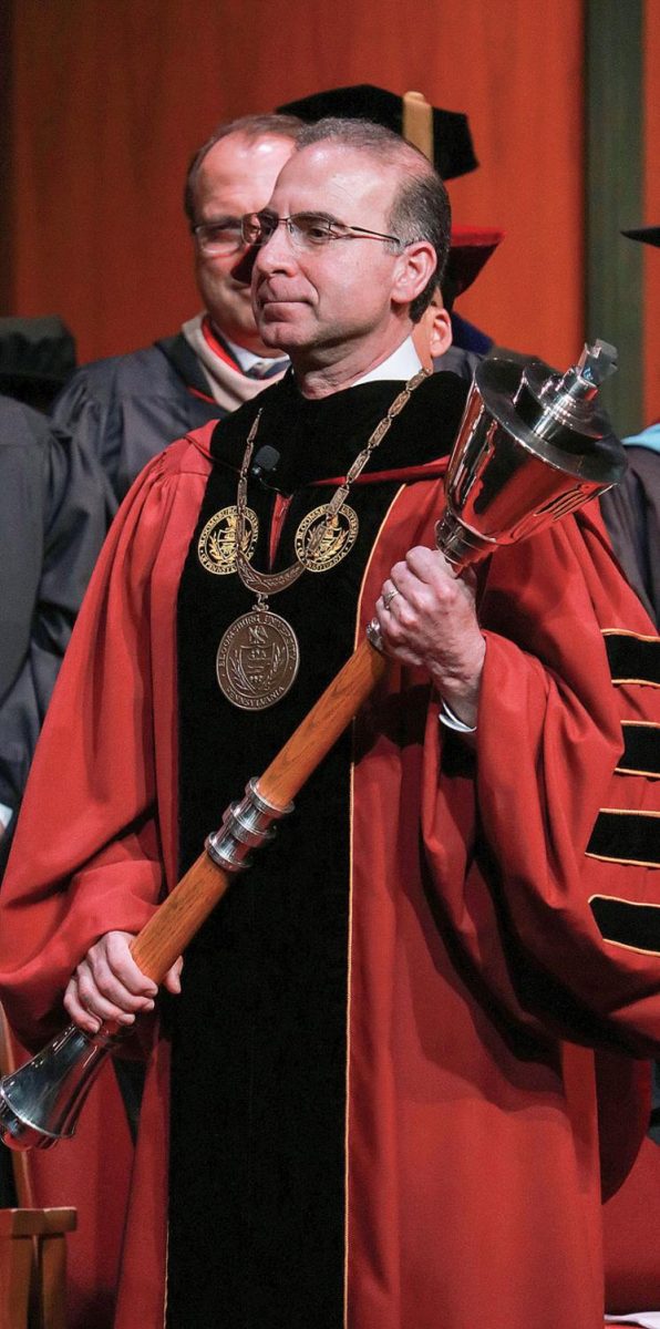 President Hanna at his inauguration ceremony in May 2018.