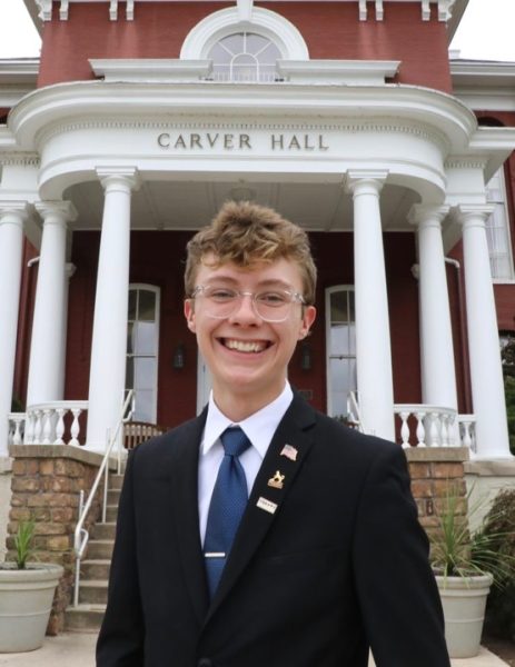 Matt Yurkunas standing outside of Carver Hall. Photo submitted by Matt Yurkunas