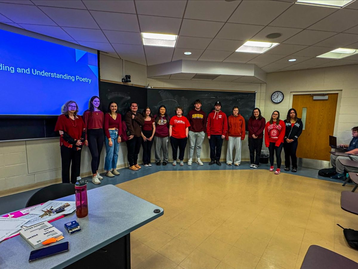 Students in an Introduction to Literature class wore red for 'Red for Higher Ed.' Submitted photo.