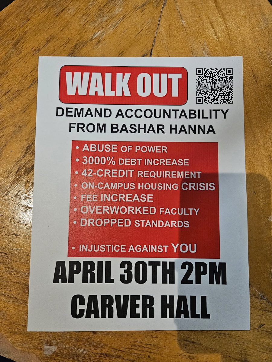 A flyer calling for the walkout against Hanna. Photo submitted by Melissa McDevitt.