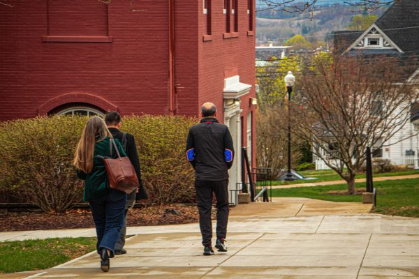 Bashar Hanna leaving campus.