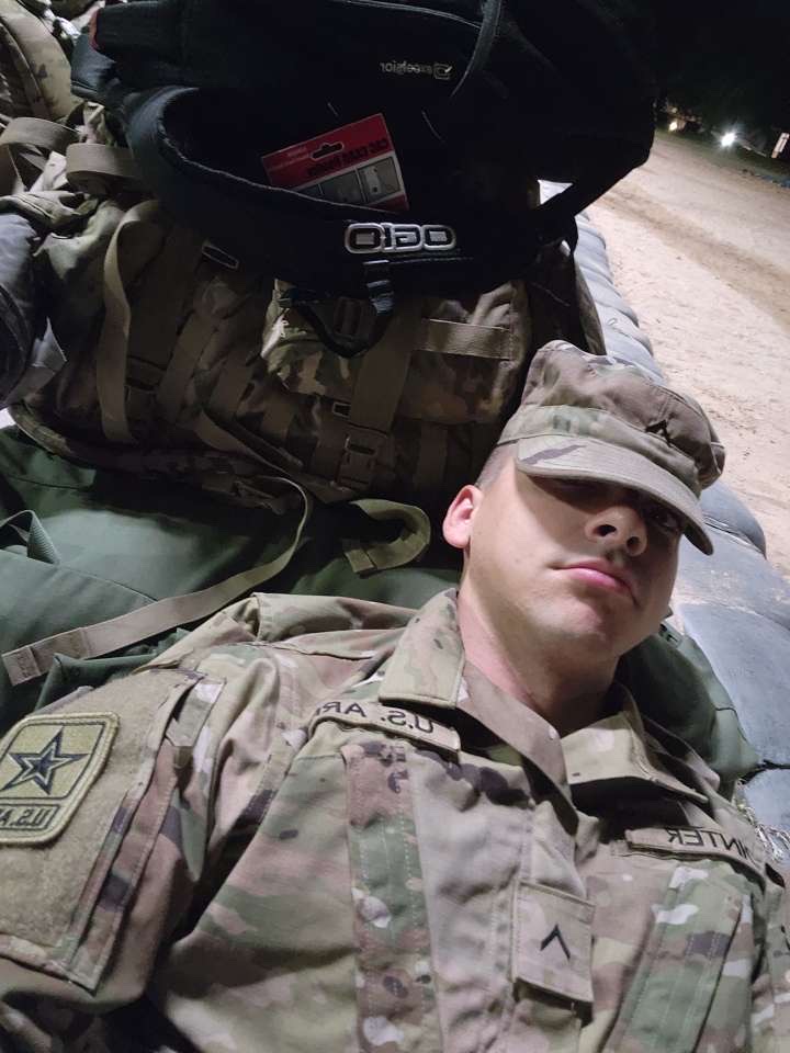 Ayden Pointer waiting to get picked up from BCT.