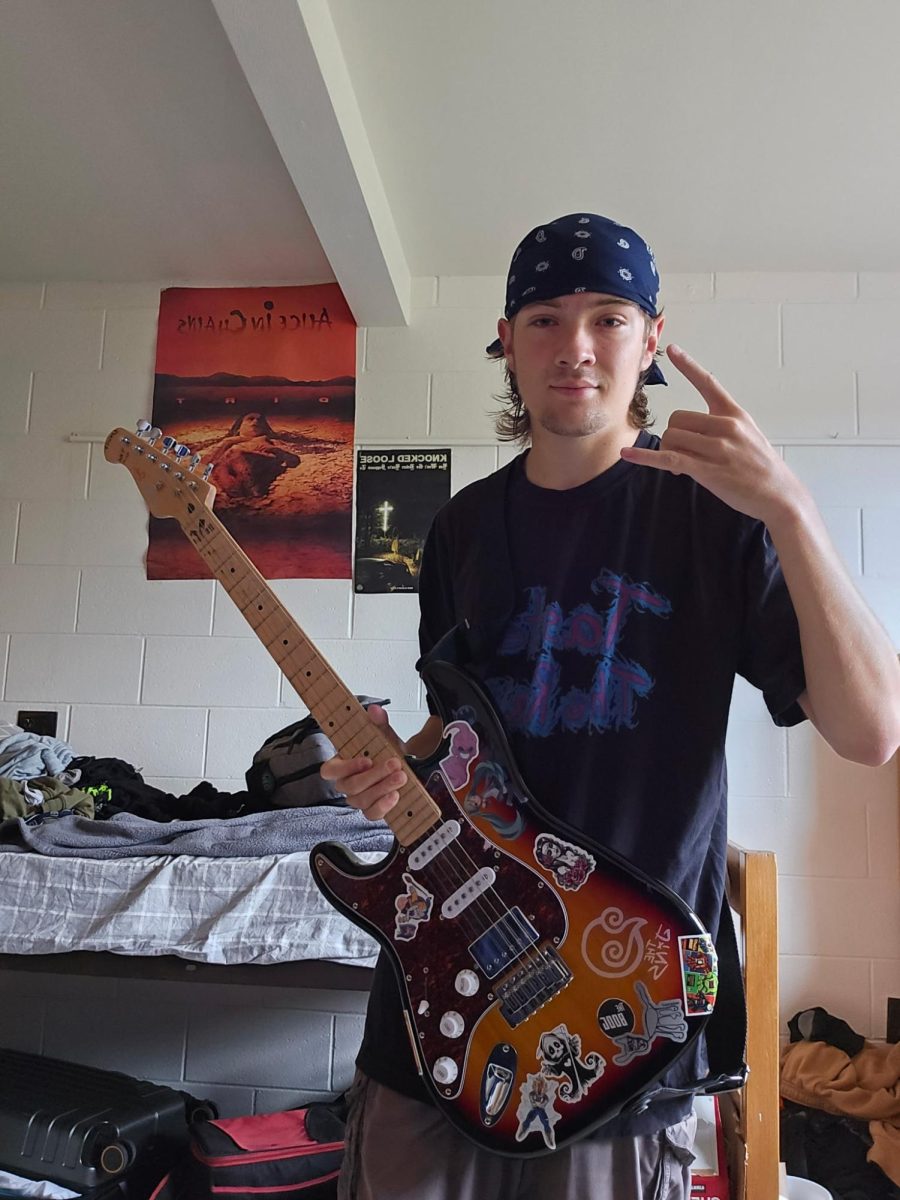 Max Ferry with one of his guitars